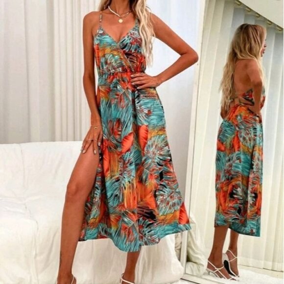 Dresses & Skirts - TROPICAL PRINT CAMI DRESS